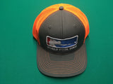CHARCOAL/NEON ORANGE WORLD POOL TOUR SNAPBACK